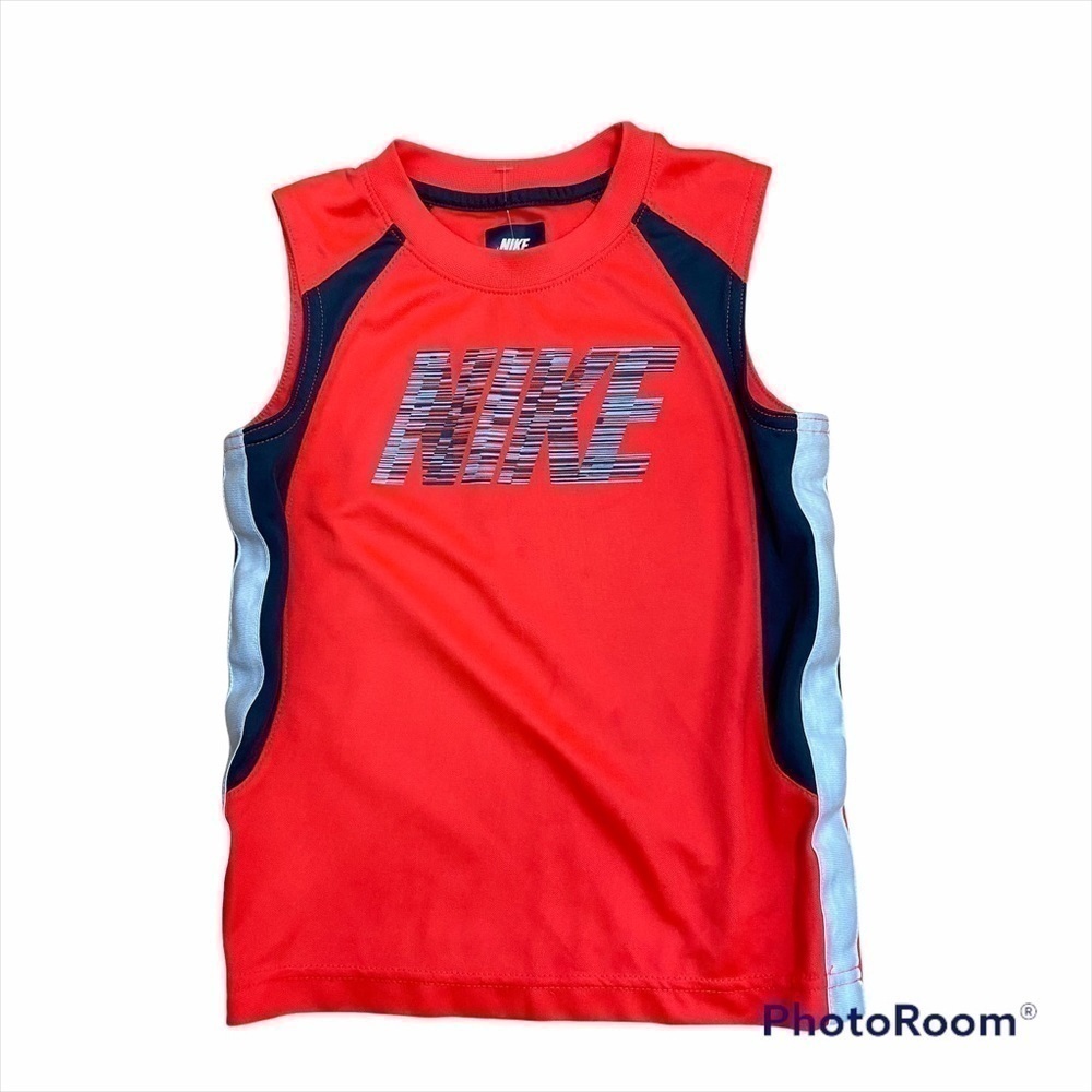 Nike Sleeveless Shirt Medium 6 Kids Red Boy Black